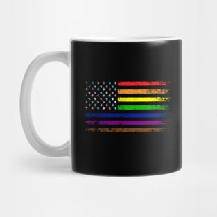 LGBT Rainbow American Flag | LGBTQ 4th of July | Inclusive Gay Pride Flag Mug